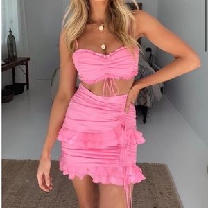 Tiger Mist Pink Skirt Set